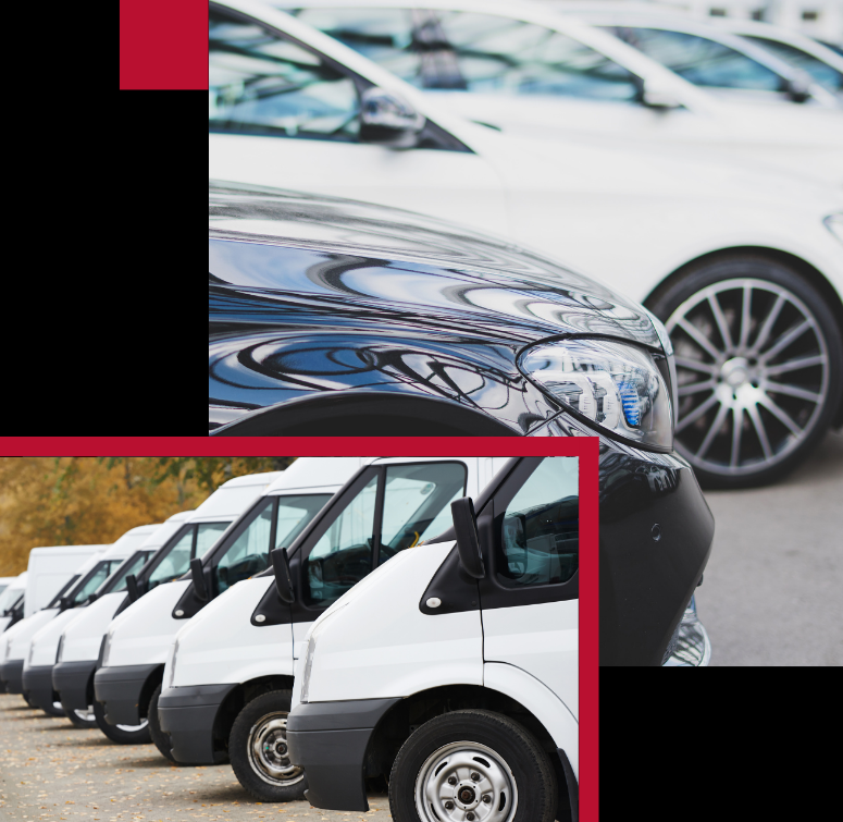 Commercial Fleet Insurance by AMT Insurance Solutions, featuring a fleet of commercial vehicles, ensuring fleet protection.