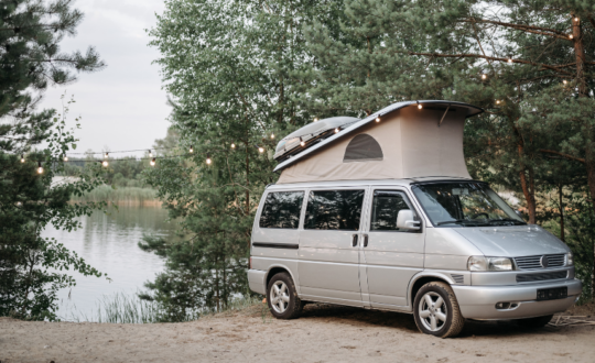 Motorhome parked in a scenic location depicting Motorhome & Campervan Insurance.